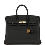Hermes Birkin 25 Black Togo Gold Hardware