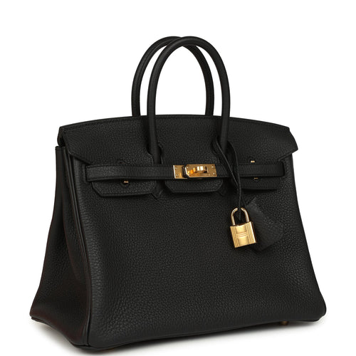 Hermes Birkin 25 Black Togo Gold Hardware
