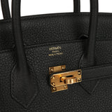 Hermes Birkin 25 Black Togo Gold Hardware