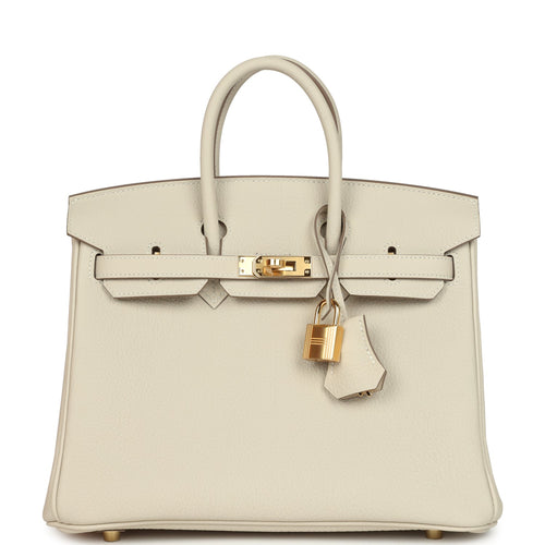 Hermes Birkin 25 Craie Togo Gold Hardware