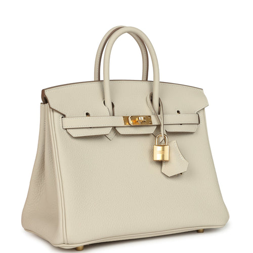 Hermes Birkin 25 Craie Togo Gold Hardware