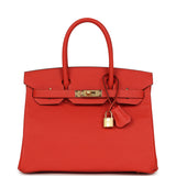 Hermes Birkin 30 Rouge Tomate Epsom Gold Hardware