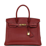 Hermes Birkin 30 Rouge H Togo Gold Hardware