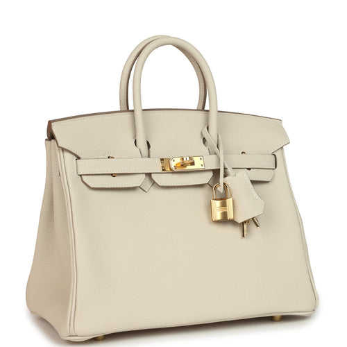 Hermes Birkin 25 Craie Togo Gold Hardware