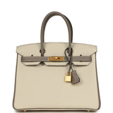 Hermes Special Order (HSS) Birkin 30 Etoupe and Craie Togo Brushed Gold Hardware