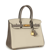 Hermes Special Order (HSS) Birkin 30 Etoupe and Craie Togo Brushed Gold Hardware