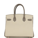 Hermes Special Order (HSS) Birkin 30 Etoupe and Craie Togo Brushed Gold Hardware