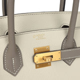 Hermes Special Order (HSS) Birkin 30 Etoupe and Craie Togo Brushed Gold Hardware