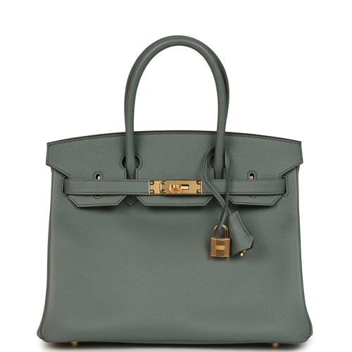 Hermes Birkin 30 Vert Amande Epsom Gold Hardware