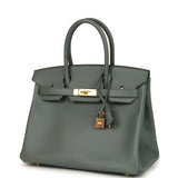 Hermes Birkin 30 Vert Amande Epsom Gold Hardware