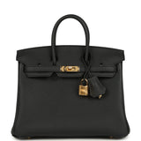 Hermes Birkin 25 Black Togo Gold Hardware