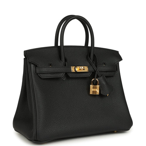 Hermes Birkin 25 Black Togo Gold Hardware