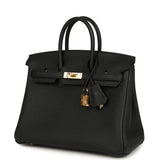 Hermes Birkin 25 Black Togo Gold Hardware