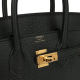 Hermes Birkin 25 Black Togo Gold Hardware