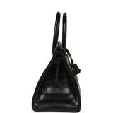 Pre-owned Hermes Birkin 30 Black Matte Niloticus Crocodile Gold Hardware