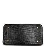 Pre-owned Hermes Birkin 30 Black Matte Niloticus Crocodile Gold Hardware