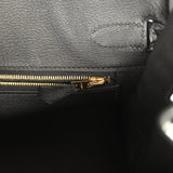 Pre-owned Hermes Birkin 30 Black Matte Niloticus Crocodile Gold Hardware