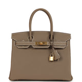 Hermes Birkin 30 Etoupe Togo Gold Hardware