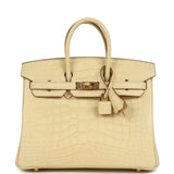 Hermes Birkin 25 Vanille Matte Alligator Gold Hardware