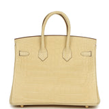 Hermes Birkin 25 Vanille Matte Alligator Gold Hardware
