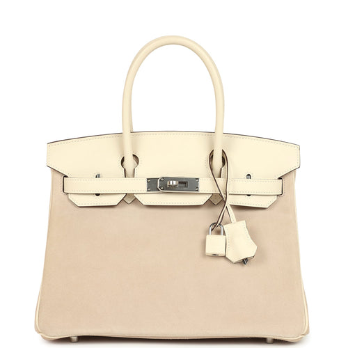 Hermes Birkin 30 Glycine Grizzly and Nata Swift Palladium Hardware