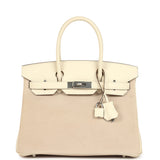 Hermes Birkin 30 Glycine Grizzly and Nata Swift Palladium Hardware