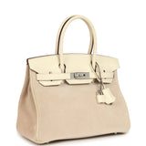 Hermes Birkin 30 Glycine Grizzly and Nata Swift Palladium Hardware