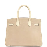 Hermes Birkin 30 Glycine Grizzly and Nata Swift Palladium Hardware