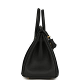 Hermes Birkin 25 Cote-a-Cote Black Tuffetage and Swift Permabrass Hardware