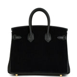 Hermes Birkin 25 Cote-a-Cote Black Tuffetage and Swift Permabrass Hardware