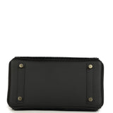 Hermes Birkin 25 Cote-a-Cote Black Tuffetage and Swift Permabrass Hardware