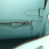 Pre-owned Hermes Birkin 30 Bleu Atoll Togo Palladium Hardware