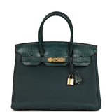 Hermes Birkin 30 Vert Cypress Togo and Matte Alligator Touch Gold Hardware - Thumbnail View 1