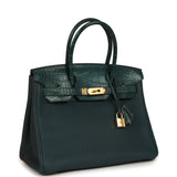 Hermes Birkin 30 Vert Cypress Togo and Matte Alligator Touch Gold Hardware - Thumbnail View 2
