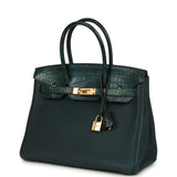 Hermes Birkin 30 Vert Cypress Togo and Matte Alligator Touch Gold Hardware - Thumbnail View 5
