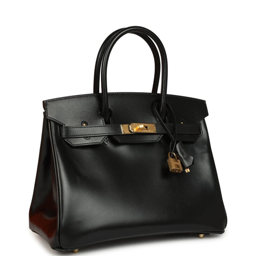 Hermes Birkin 30 Black Box Gold Hardware