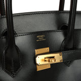 Hermes Birkin 30 Black Box Gold Hardware