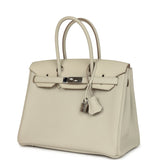Pre-owned Hermes 3 en 1 Birkin 30 Beton Togo and Swift Palladium Hardware