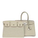 Pre-owned Hermes 3 en 1 Birkin 30 Beton Togo and Swift Palladium Hardware