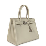 Pre-owned Hermes 3 en 1 Birkin 30 Beton Togo and Swift Palladium Hardware