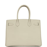 Pre-owned Hermes 3 en 1 Birkin 30 Beton Togo and Swift Palladium Hardware