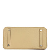 Pre-owned Hermes Birkin 30 Parchemin Ostrich Palladium Hardware