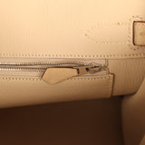 Pre-owned Hermes Birkin 30 Parchemin Ostrich Palladium Hardware