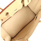 Pre-owned Hermes Birkin 30 Parchemin Ostrich Palladium Hardware
