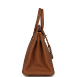 Pre-owned Hermes Birkin 25 Gold Togo Palladium Hardware