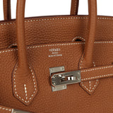 Pre-owned Hermes Birkin 25 Gold Togo Palladium Hardware