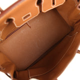 Pre-owned Hermes Birkin 25 Gold Togo Palladium Hardware
