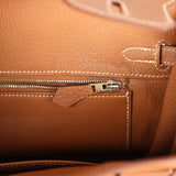 Pre-owned Hermes Birkin 25 Gold Togo Palladium Hardware