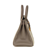 Hermes Special Order (HSS) Birkin 25 Craie and Gris Asphalte Epsom Brushed Palladium Hardware