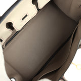 Hermes Special Order (HSS) Birkin 25 Craie and Gris Asphalte Epsom Brushed Palladium Hardware